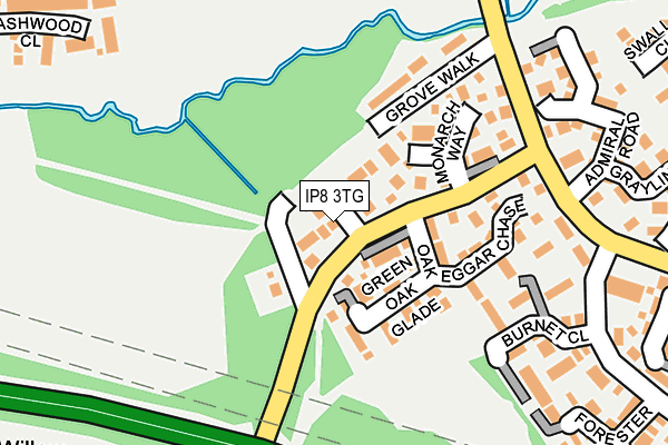 IP8 3TG map - OS OpenMap – Local (Ordnance Survey)