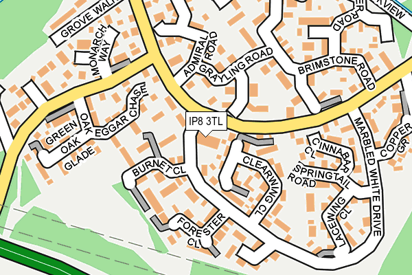 IP8 3TL map - OS OpenMap – Local (Ordnance Survey)