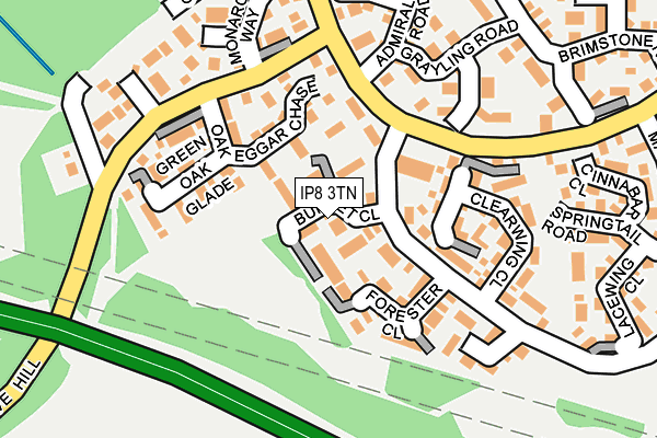 IP8 3TN map - OS OpenMap – Local (Ordnance Survey)