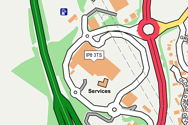 IP8 3TS map - OS OpenMap – Local (Ordnance Survey)