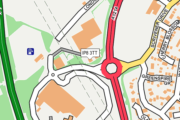 IP8 3TT map - OS OpenMap – Local (Ordnance Survey)