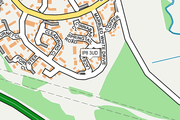 IP8 3UD map - OS OpenMap – Local (Ordnance Survey)