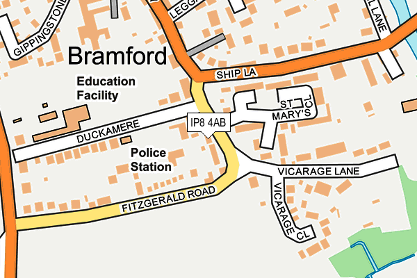 IP8 4AB map - OS OpenMap – Local (Ordnance Survey)