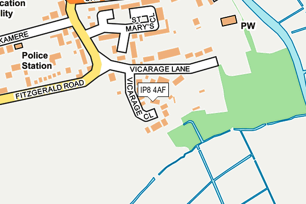 IP8 4AF map - OS OpenMap – Local (Ordnance Survey)