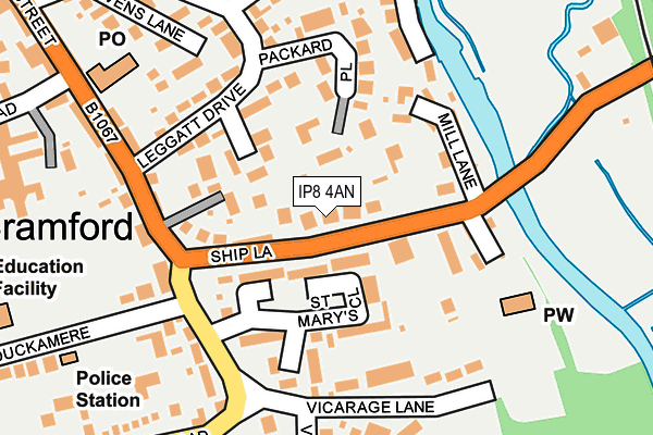 IP8 4AN map - OS OpenMap – Local (Ordnance Survey)