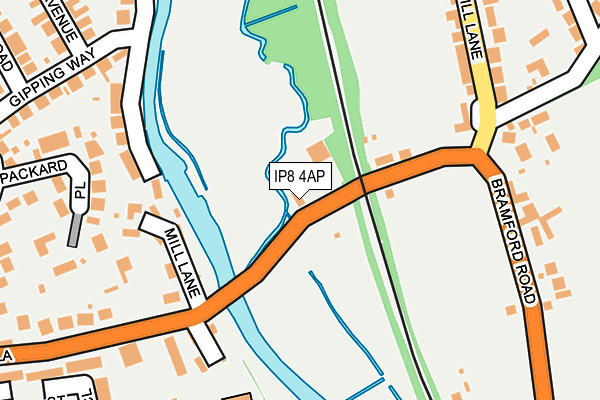 IP8 4AP map - OS OpenMap – Local (Ordnance Survey)