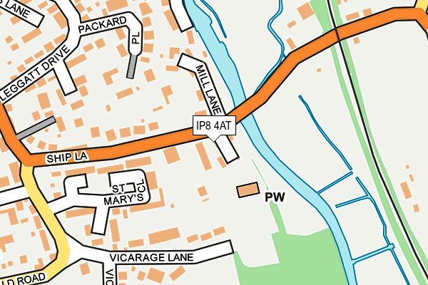 IP8 4AT map - OS OpenMap – Local (Ordnance Survey)
