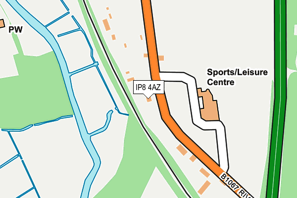 IP8 4AZ map - OS OpenMap – Local (Ordnance Survey)