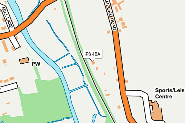 IP8 4BA map - OS OpenMap – Local (Ordnance Survey)
