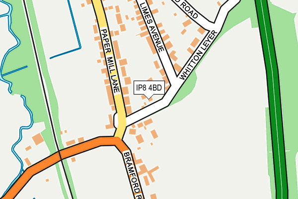 IP8 4BD map - OS OpenMap – Local (Ordnance Survey)