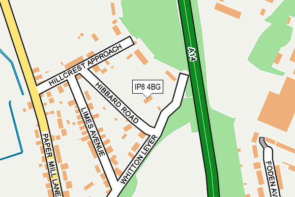 IP8 4BG map - OS OpenMap – Local (Ordnance Survey)