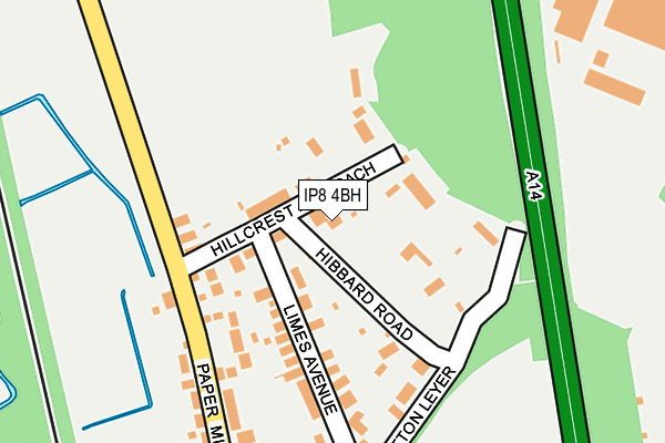 IP8 4BH map - OS OpenMap – Local (Ordnance Survey)