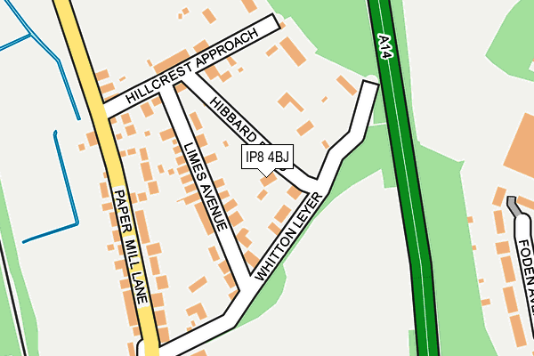 IP8 4BJ map - OS OpenMap – Local (Ordnance Survey)