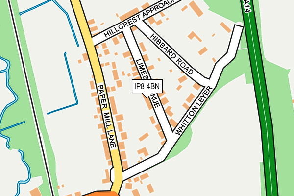 IP8 4BN map - OS OpenMap – Local (Ordnance Survey)