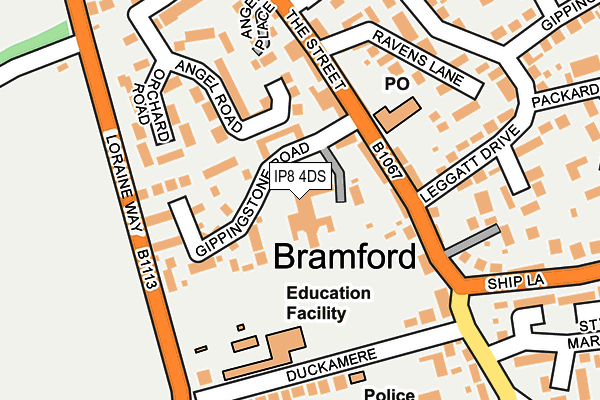 IP8 4DS map - OS OpenMap – Local (Ordnance Survey)