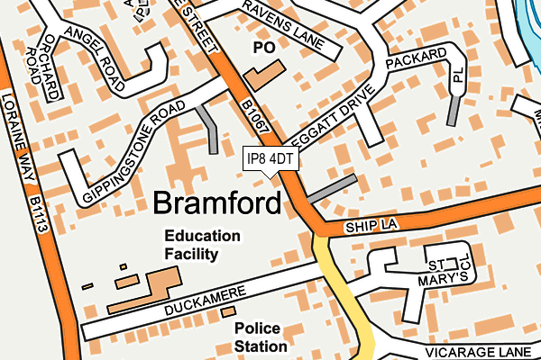 Map of THE BRAMFORD COCK LIMITED at local scale