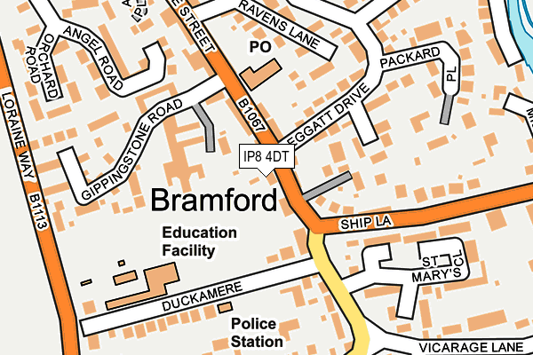 IP8 4DT map - OS OpenMap – Local (Ordnance Survey)