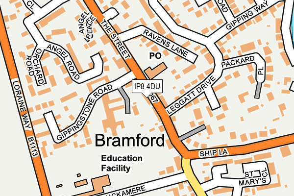 IP8 4DU map - OS OpenMap – Local (Ordnance Survey)