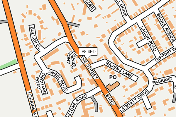 IP8 4ED map - OS OpenMap – Local (Ordnance Survey)