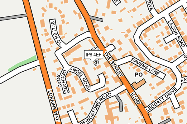 IP8 4EF map - OS OpenMap – Local (Ordnance Survey)