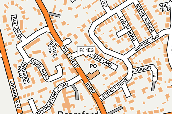 IP8 4EG map - OS OpenMap – Local (Ordnance Survey)