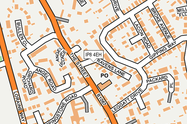 IP8 4EH map - OS OpenMap – Local (Ordnance Survey)