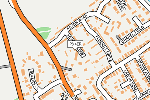 IP8 4ER map - OS OpenMap – Local (Ordnance Survey)