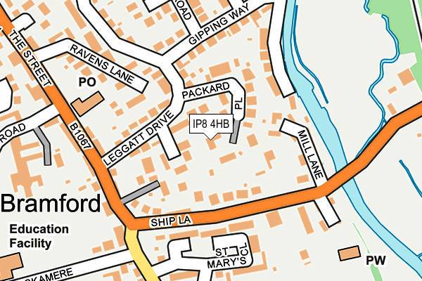 IP8 4HB map - OS OpenMap – Local (Ordnance Survey)