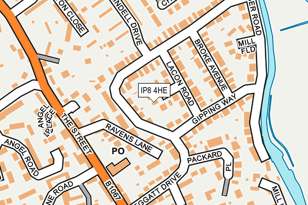 IP8 4HE map - OS OpenMap – Local (Ordnance Survey)
