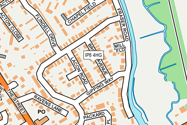 IP8 4HG map - OS OpenMap – Local (Ordnance Survey)