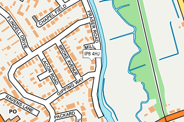 IP8 4HJ map - OS OpenMap – Local (Ordnance Survey)