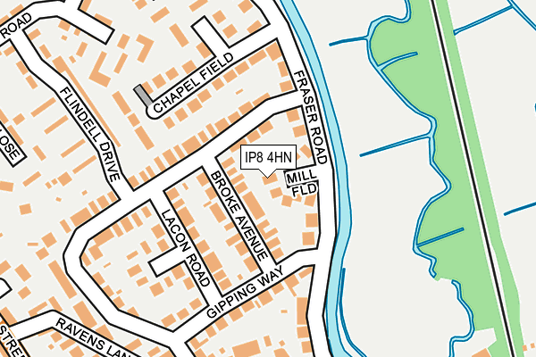IP8 4HN map - OS OpenMap – Local (Ordnance Survey)