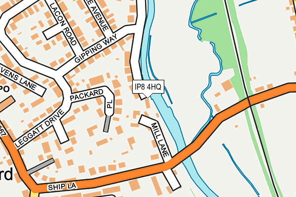 IP8 4HQ map - OS OpenMap – Local (Ordnance Survey)
