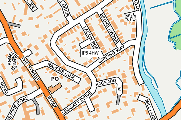 IP8 4HW map - OS OpenMap – Local (Ordnance Survey)