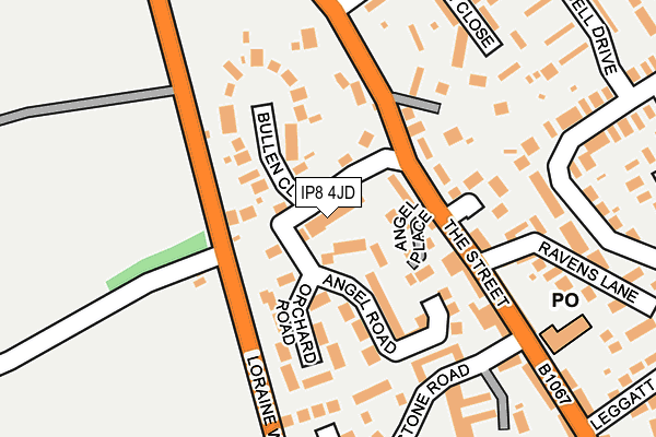 IP8 4JD map - OS OpenMap – Local (Ordnance Survey)