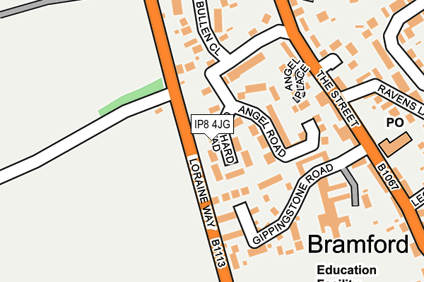 IP8 4JG map - OS OpenMap – Local (Ordnance Survey)