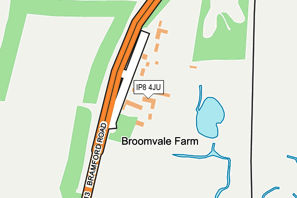 IP8 4JU map - OS OpenMap – Local (Ordnance Survey)