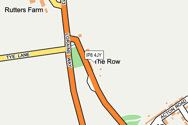 IP8 4JY map - OS OpenMap – Local (Ordnance Survey)