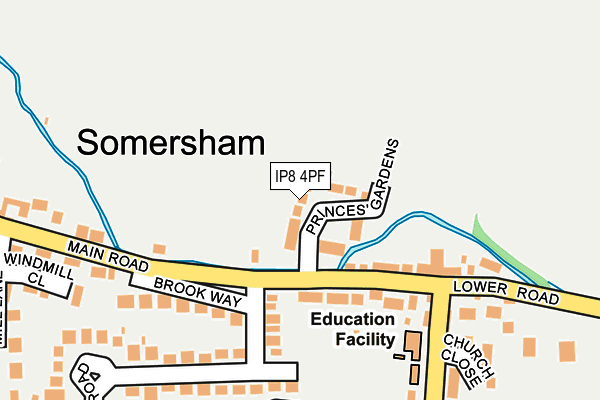 IP8 4PF map - OS OpenMap – Local (Ordnance Survey)