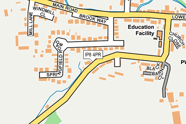 IP8 4PR map - OS OpenMap – Local (Ordnance Survey)