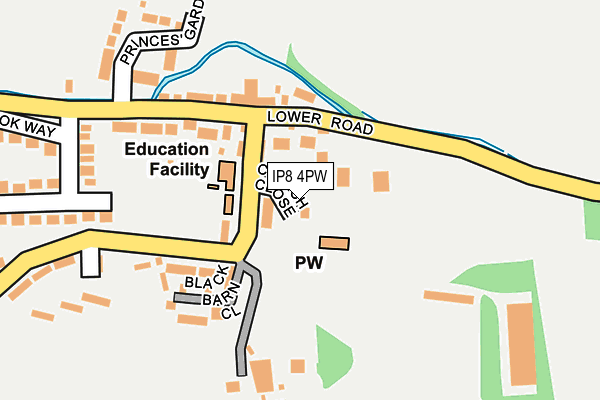 IP8 4PW map - OS OpenMap – Local (Ordnance Survey)