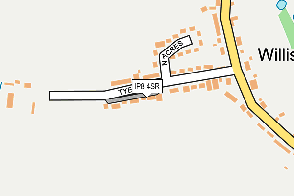 IP8 4SR map - OS OpenMap – Local (Ordnance Survey)