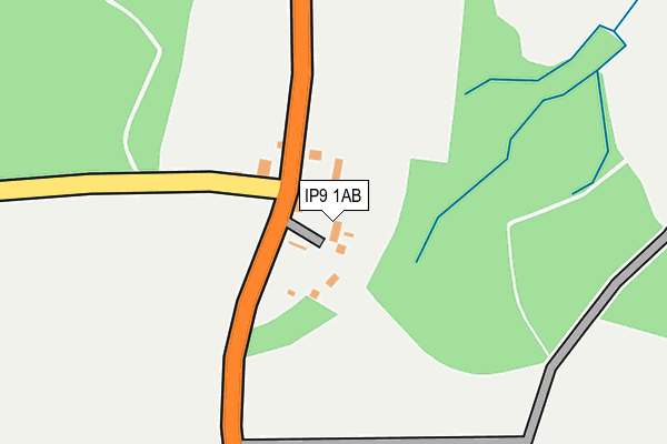 IP9 1AB map - OS OpenMap – Local (Ordnance Survey)