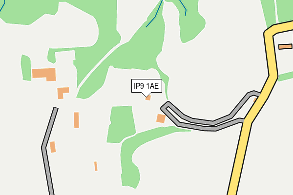 IP9 1AE map - OS OpenMap – Local (Ordnance Survey)