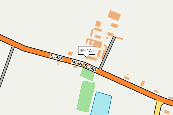 IP9 1AJ map - OS OpenMap – Local (Ordnance Survey)