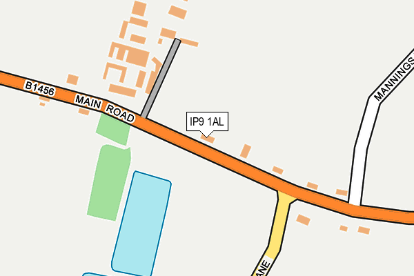 IP9 1AL map - OS OpenMap – Local (Ordnance Survey)