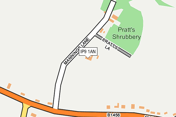 IP9 1AN map - OS OpenMap – Local (Ordnance Survey)