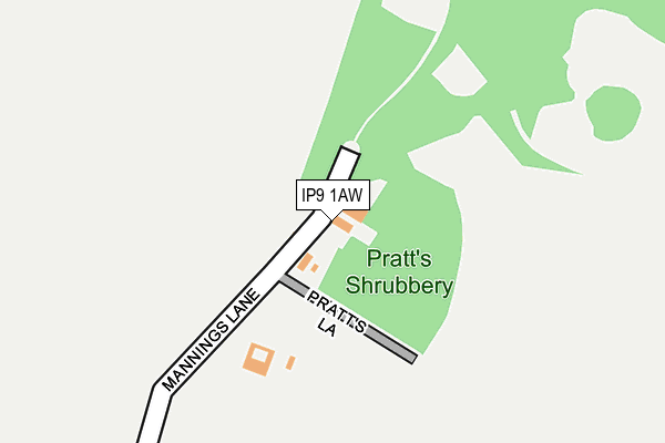 IP9 1AW map - OS OpenMap – Local (Ordnance Survey)