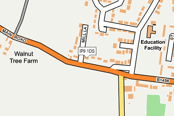IP9 1DS map - OS OpenMap – Local (Ordnance Survey)