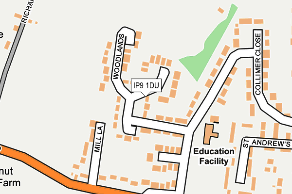 IP9 1DU map - OS OpenMap – Local (Ordnance Survey)